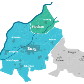 Versorgungsgebiet Burg als Karte